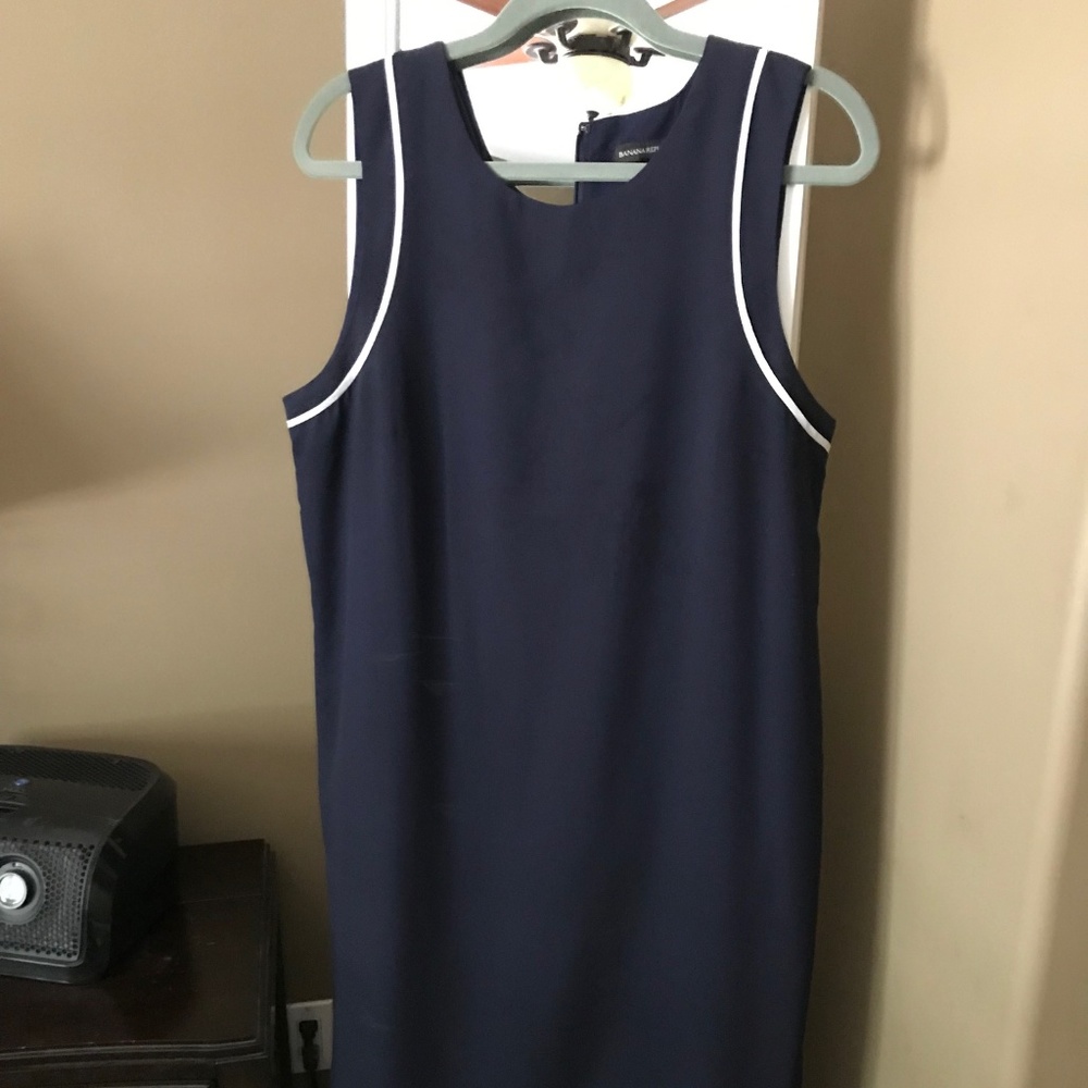 BR Blue Dress with White Stripe detailing